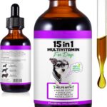 15-in-1 Dog Multivitamin Drops for Dogs | Liquid Multivitamin with Glucosamine, MSM & Omega for Joint, Heart, Immune & Skin Health | Easy Liquid Drops for Picky Eaters
