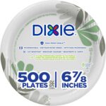 Dixie 6.8 Inch Medium-Weight Paper Plates By GP PRO, Pathways Botanical Design, 500 Count (125 Disposable Plates Per Pack, 4 Packs Per Case), UX7WS