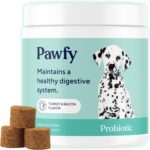 Pawfy Probiotics for Dogs | Supports Digestive Health, Diarrhea for Small, Large Dogs | Improves Gut Health | Anti Yeast Supplements | Skin Health Seasonal Allergies Support - 30 Chews (Bacon)