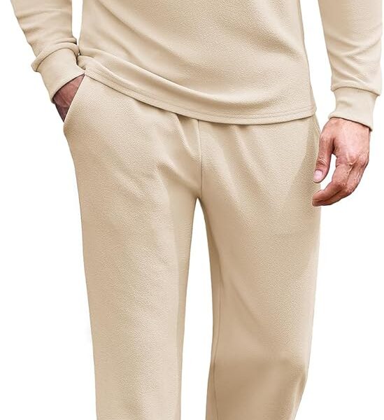 COOFANDY Men's 2 Piece Tracksuit Set Polo Athletic Sweatsuit Quarter Zip Jogging Long Sleeve Casual Sports Outfits