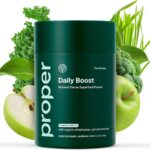 Proper, The Greens Daily Boost Organic Greens Powder. Whole Food, Apple Flavour Veggie Powder Superfood with Wheatgrass, Spirulina, Chlorella, Probiotics. Daily Drink Mix for Wellness and Digestion