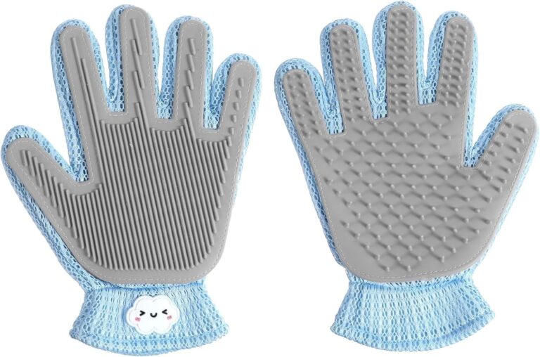 Pet Hair Remove Glove for Dogs & Cats,2-in-1 Massage Grooming Tool, Efficient Deshedding Brush with Soft Spikes, Gentle Fur Removal and Cleaning Glove for Shedding Control
