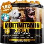 20-in-1 Dog Multivitamin Chews - Dog Supplement for Immunity, Digestion, Joint Care, Vision, Brain and Heart Health Support - Natural Dog Vitamins with MSM & Glucosamine for Dogs - 180 Chews