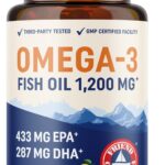 Triple Strength Omega 3 Fish Oil 1200 mg | EPA & DHA | Wild Caught, Sustainably Sourced Omega-3 Fatty Acids | Premium Burpless Fish Oil Supplements | Non-GMO, Third-Party Tested | 30 Softgels
