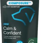 VetriScience Calm & Confident Chews, Composure Clinically Tested Calming and Anxiety Supplement for Dogs, Reduce Stress and Fear, Ideal for Thunderstorms, Fireworks and Travel, Bacon, 120 Count