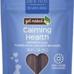 Get Naked Calming Dental Sticks for Dogs  Grain-Free Chicken Flavor, Anxiety Relief with Chamomile, Passion Flower, No CBD, Tartar Control, Gluten-Free  Large Sticks 6.6 oz Bag