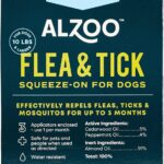 ALZOO Natural Flea & Tick Squeeze-On for Dogs, Helps Repel Fleas, Ticks & Mosquitos, Up to 3-Months Protection, Plant-Based Active Ingredients, Water-Resistant, 3 EZ-On Applicators Per Pack
