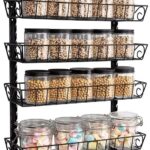 SWOMMOLY Adjustable Wall Mount Spice Rack, 9-Tier Dual-use (Multi-use) Organizer, Black