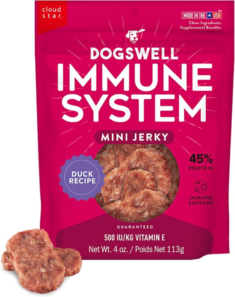 DOGSWELL Jerky for Immunity & Defense  Mini Grain Free Dog Jerky Treat and Immune System Support (4 oz. Duck),29244