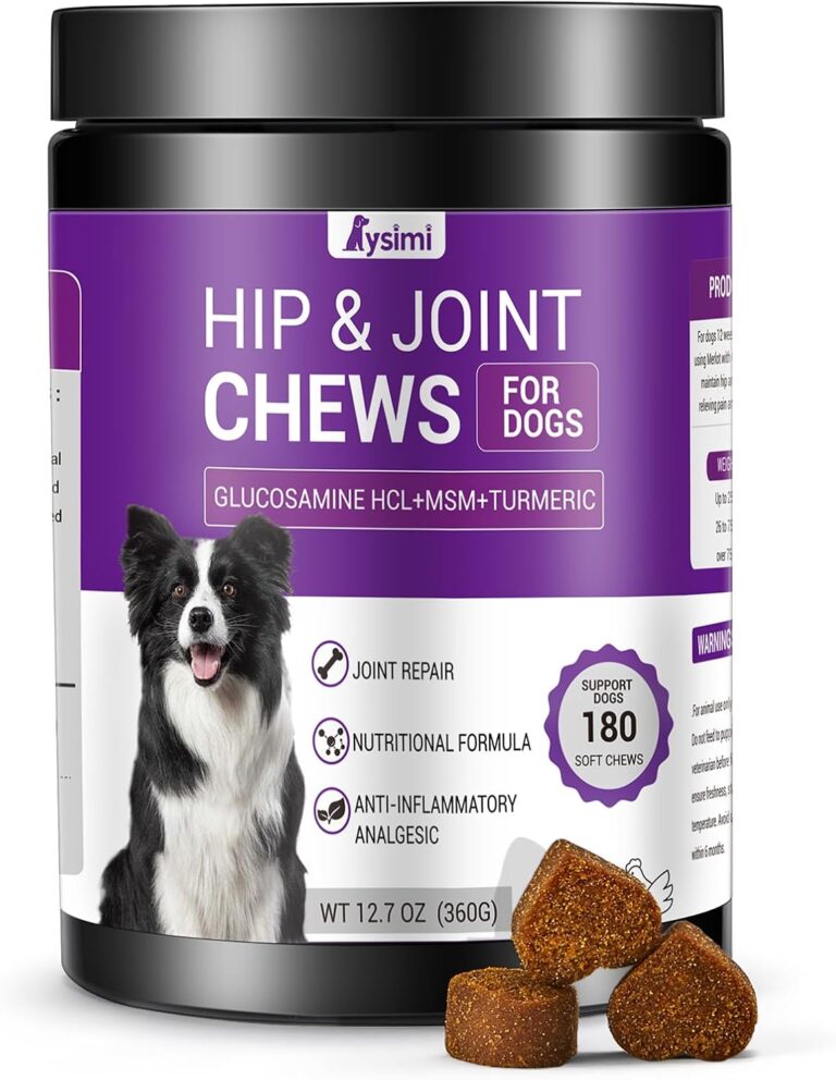 Hip and Joint Supplement Dogs, Glucosamine Chondroitin Joint Supplement for Dogs, Joint Chews for Dog Joint Pain Relief 180 Ct Chicken Flavored Fit All Breed