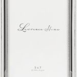 Lawrence Frames 510757 Metal Picture Frame Silver-Plate with Delicate Beading, 5 by 7-Inch