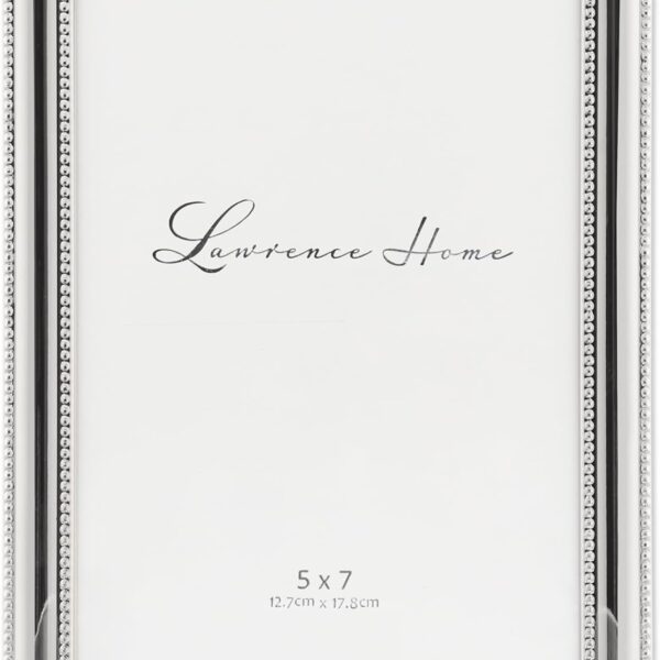 Lawrence Frames 510757 Metal Picture Frame Silver-Plate with Delicate Beading, 5 by 7-Inch
