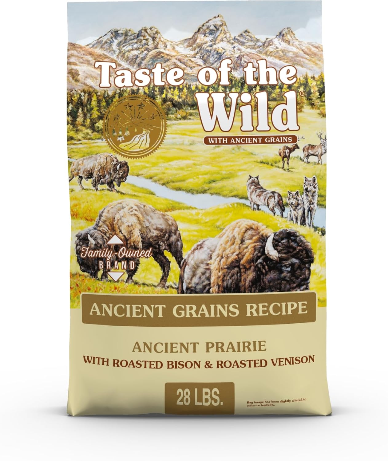 Taste of The Wild with Ancient Grains, Ancient Prairie Canine Recipe with Roasted Bison and Venison Dry Dog Food, Made with High Protein from Real Meat and Guaranteed Nutrients and Probiotics 28lb Taste of The Wild with Ancient Grains, Ancient Prairie Canine Recipe with Roasted Bison and Venison Dry Dog Food, Made with High Protein from Real Meat and Guaranteed Nutrients and Probiotics 28lb