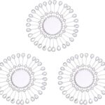 Silver Mirrors 3 PCE, 9 inchSunburst Mirror Hanging Wall Decor, Valentine Decorative Mirror Wall Art, Round Mirrors for Bedroom Living Room Bathroom Kitchen, Warming Valentine Gifts