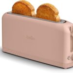 bella 2 Slice Slim Toaster, Fits-anywhere Kitchenware, 6 Setting Shade Control with Reheat & Cancel Buttons, Fits sourdough, 10 Long Slot, Anti Jam & Auto Shutoff, 900 Watt, Blossom