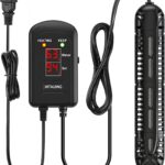 HiTauing Aquarium Heater, 200W Fish Tank Heater with LED Digital Display & 5 Safety Protection, Submersible Aquarium Heater with 2 Suction Cup and 5.9Ft Cord for 20-40 Gallon Fish Tank.