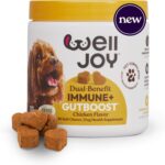 New! WellJoy Dog Supplement Immune+ GutBoost | Dog Health Supplement | Enhances Immune Response | Dual-Benefit GutBoost Formulation | Vet Formulated | Made in USA | Chicken Flavor | 90 Soft Chews