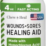 Chew + Heal Labs Hypochlorous Acid Spray for Dogs  Dog Wound Spray for Cuts, Burns, Sores, Abrasions, and More  Non Toxic and Chemical Free HOCI Wound Care  Made in The USA, 4 oz