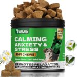Dog Melatonin & Calming Chews Relaxation & Sleep Support & Separation Vet Visits,Travel,Barking,Thunder,Fireworks,Stress Support-Vet Formulated Supplement for Puppy, Adult & Senior Dogs of All Breeds