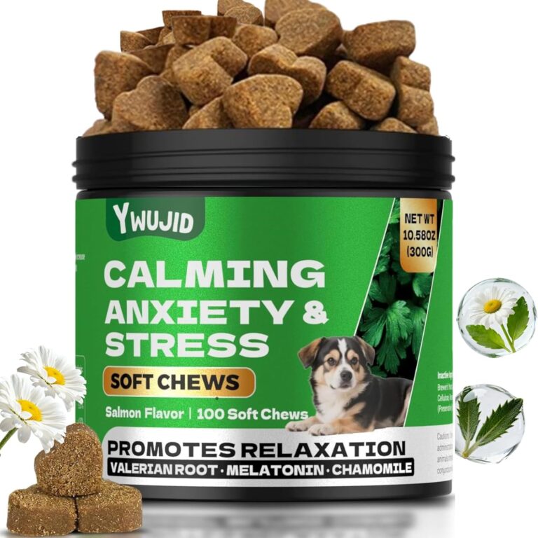 Dog Melatonin & Calming Chews Relaxation & Sleep Support & Separation Vet Visits,Travel,Barking,Thunder,Fireworks,Stress Support-Vet Formulated Supplement for Puppy, Adult & Senior Dogs of All Breeds