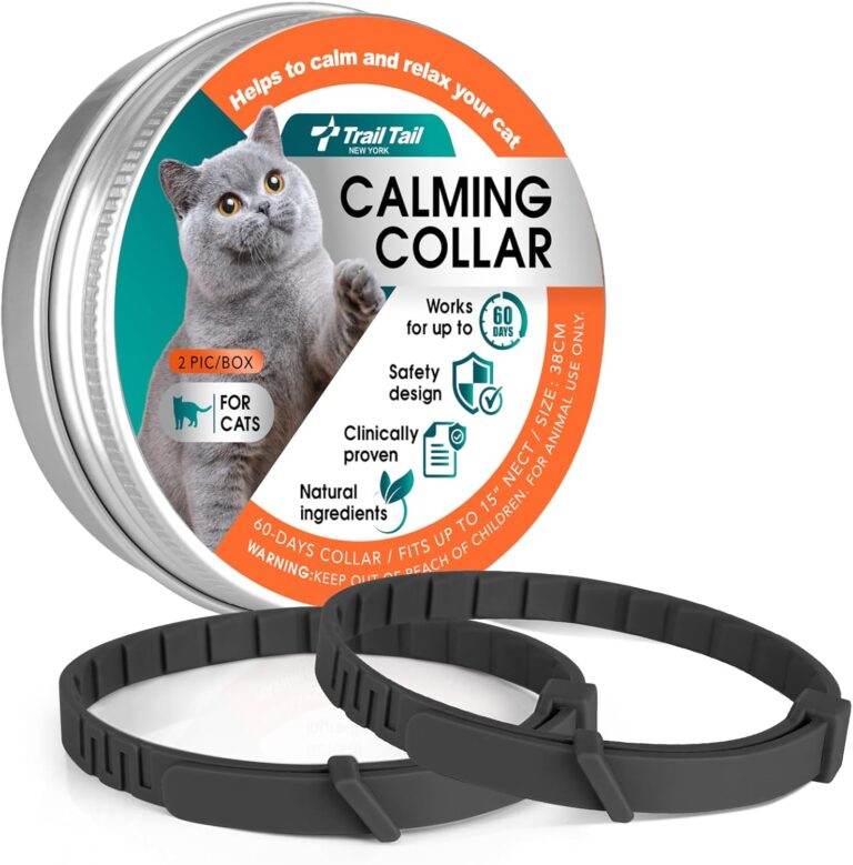 Calming Collar for Cats - Fast Acting, Lasts 60 Days, Choking-Free Design Pheromone Collar for All Large Medium Small Cats (Black, 2 Pack)