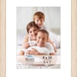 Icona Bay - 8x10 Light Oak Picture Frame with Removable Mat for 5x7 Photo - Modern Style Engineered Wood Frame - Table Top or Wall Mount - Bliss Collection