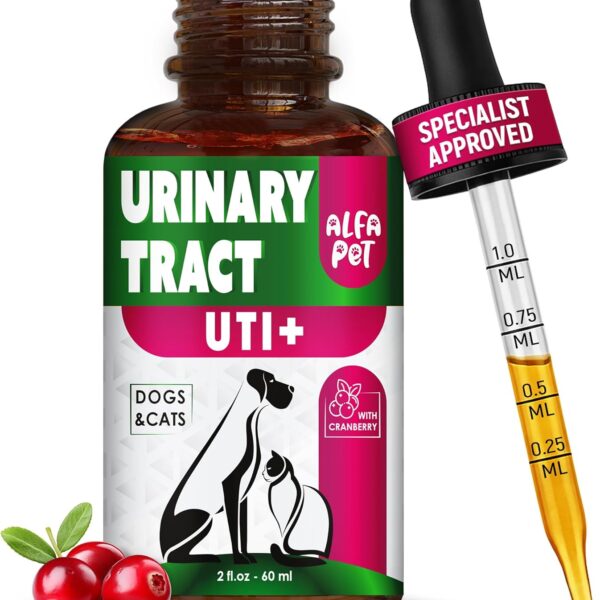 at Urinary Tract Infection Treatment with Cranberry Dog UTI Treatment to Care for Bladder Cat UTI Treatment for Kidneys Preventive Support for Renal Health in Drops 2 Oz