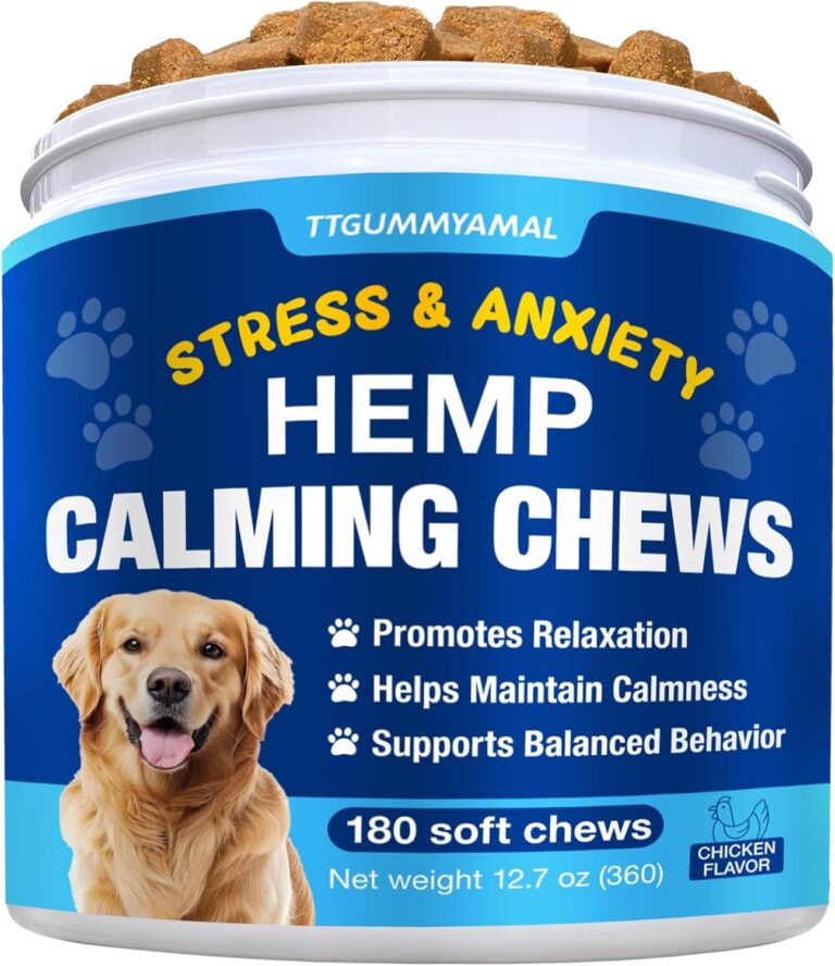 Hemp Calming Chews for Dogs - Advanced Dog Calming Chews - Anxiety Relief Treats for Dogs - Dog Supplements for Storms, Fireworks, Thunder, Barking - Hip and Joint Supplement Support 180 Treats