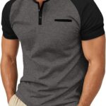 Sailwind Men's Cotton Henley Short Sleeve Casual T-Shirts with Pocket