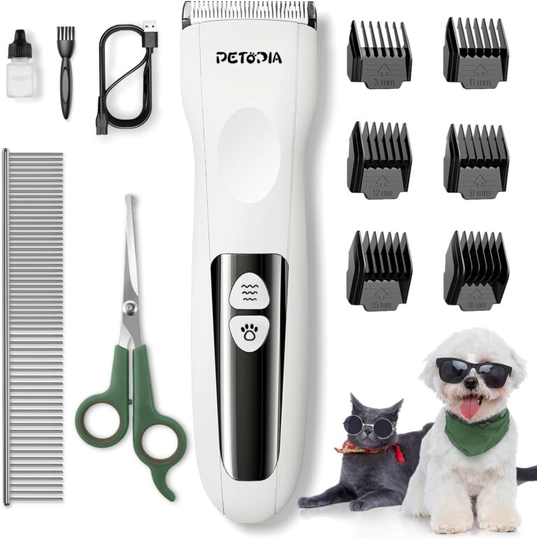 Dog Clippers for Grooming - Cordless Dog Grooming Clippers for Thick Coats - Rechargeable Dog Hair Trimmer Low Noise Dog Shaver Clippers Quiet Hair Clippers for Dogs Cats Pets