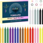 Tobeape 24 Pack Assorted Color Spell Chime Candles, 4 Inch Mini Magic Witch Taper Candles Bulk for Rituals/Witchcraft/Wiccan Altar/Birthday Party/Home Decor/Prayer/Meditation/Christmas