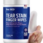 Pet MD Finger Wipes - Tear Stain Remover for Dogs & Cat Eye Wipes - Dog Eye Wipes for Discharge and Crust - Fragrance-Free & Hypoallergenic Face and Eye Cleaner - 50ct