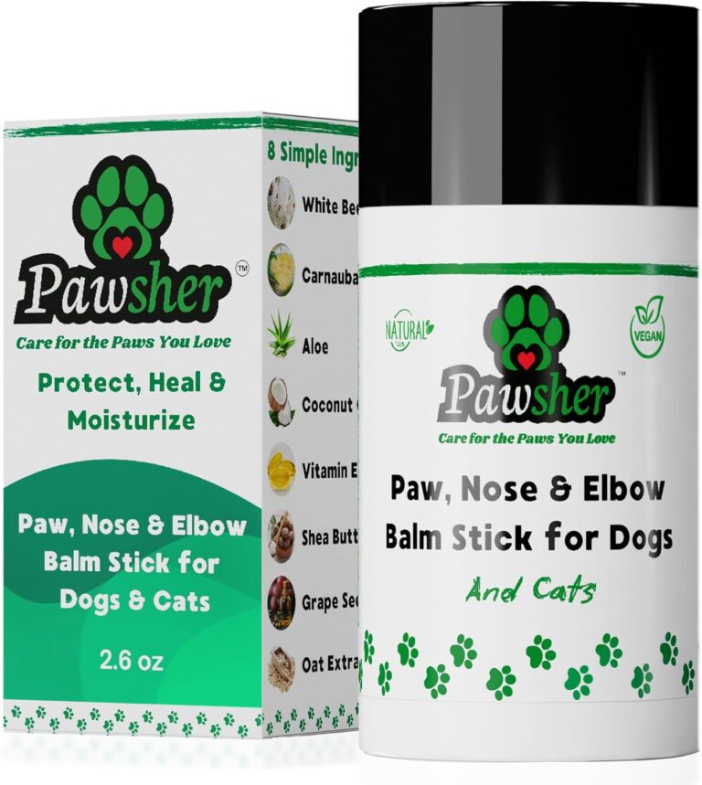 Dog Paw Balm for Dogs & Cats  Elbows, Nose and Paw Protector  Only 8 Vegan Ingredients, All-Weather Protector, Dog Nose Balm (2.6 oz)