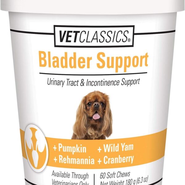 Vet Classics Bladder Support Urinary Tract & Incontinence Dog Supplement  Maintains Bladder Health for Dogs, Helps With Pet Incontinence  Soft Chews, Tablets  60 Soft Chews