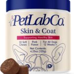 PetLab Co. Skin & Coat Chew - Optimize Scalp and Fur Condition with a Tasty Dog Chew, Packed with Beneficial Fatty Acids, Vitamins and Apple Cider Vinegar - Packaging May Vary