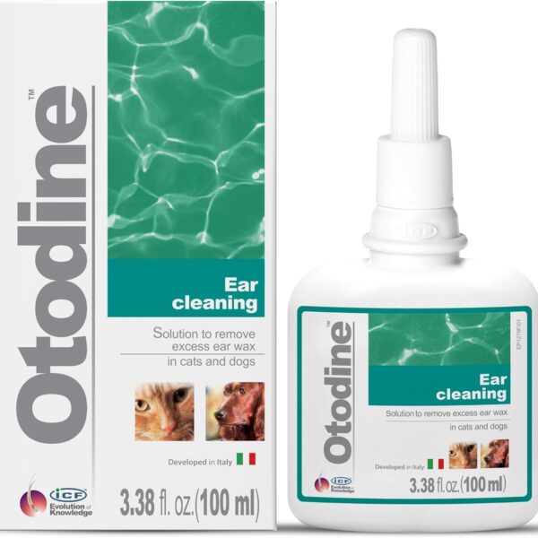 Otodine Dog Ear Cleaner Solution Drops for Itchy Ears, Infections, Head Shaking, Scratching, Wax, Debris & Odor - Tris-EDTA Flush - Gentle & Safe for Cats & Puppies - 100ml