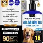 Wild Alaskan Salmon Oil for Dogs & Cats  Fast-Absorbing Fish Oil for Dogs with Krill Oil, Omega 3 6 9 Fish Oil Supplement from 8 Deep Sea Fishs for Skin, Coat, Joints & Heart -16oz (90 Day Supply)