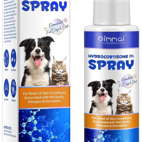 ALIVO Hydrocortisone Spray for Dogs & Cats - Itch Relief Spray & Hot Spot Treatment for Dogs, Supports Irritated Dry Itchy Skin & Skin Allergies, Skin Infections & Irritations Relief - 120ml / 4 oz