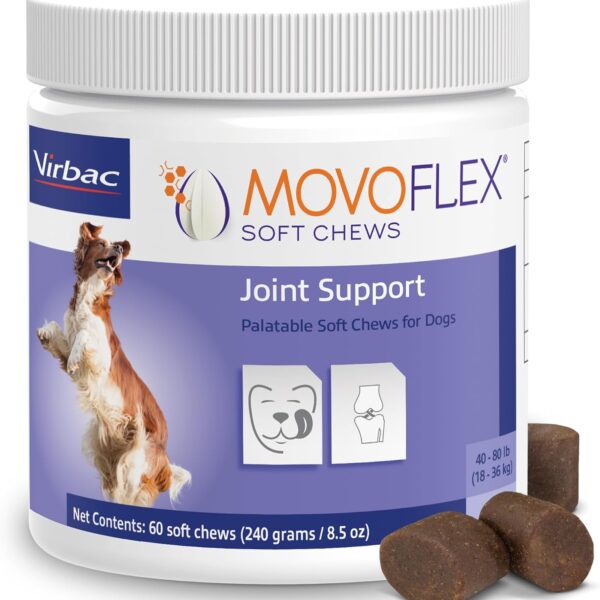 Virbac MOVOFLEX Soft Chews | Hip and Joint Support Supplement for Medium Dogs (60 Count) | Veterinarian Formulated