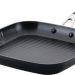 KitchenAid 84808 Hard Anodized Nonstick Square Grill Pan/Griddle with Pour Spouts, 11.25 Inch - Onyx Black