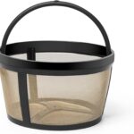 4 Cup Reusable Filter Basket With Mesh Bottom Fits MrCoffee Coffee Maker and Brewer - Permanent Filter Replacement for Mr Coffee Gold Basket-Style Filters 1-Pack