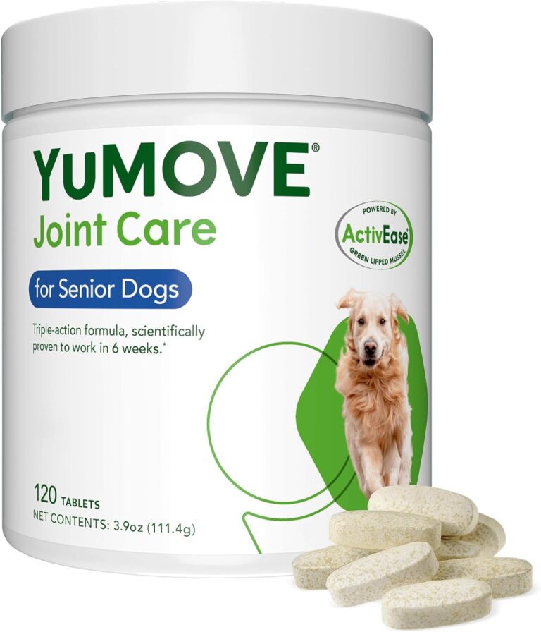 Yumove Hip & Joint Supplement for Dogs - with Glucosamine Chondroitin, Omega 3, Hyaluronic Acid, Green Lipped Mussel & Fish Oil for Dogs - Senior Dog Joint Supplement (120ct Chewable Tablets)