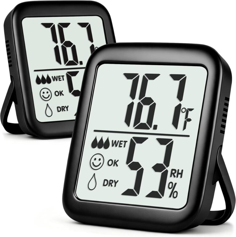 Antonki 2 Pack Room Thermometer for Home, Hygrometer Indoor Humidity Meter Gauge, Digital Temperature and Humidity Sensor Monitor for House, Terrarium, Incubator, Greenhouse - Battery Included