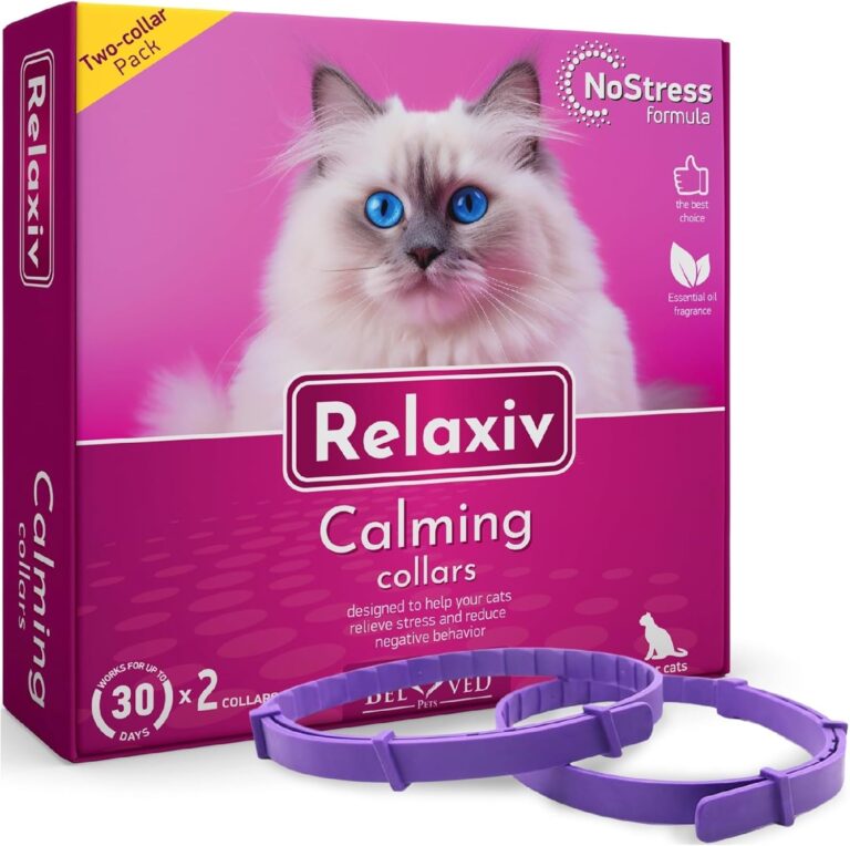 Cat Calming Collar & Pet Anti Anxiety Products - Feline Calm Pheromones Collars & Cats Stress Relief - Relaxivet Comfort Helps with Pee, New Zone, Aggression, Fighting with Dogs & Other Behavior