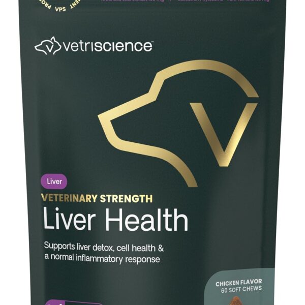 VetriScience Veterinary Strength Liver Health Chews - Canine Liver Care Supplement for Detox Support - Dog Supplement - Supports Immune System - No Fasting Required - 60 Count