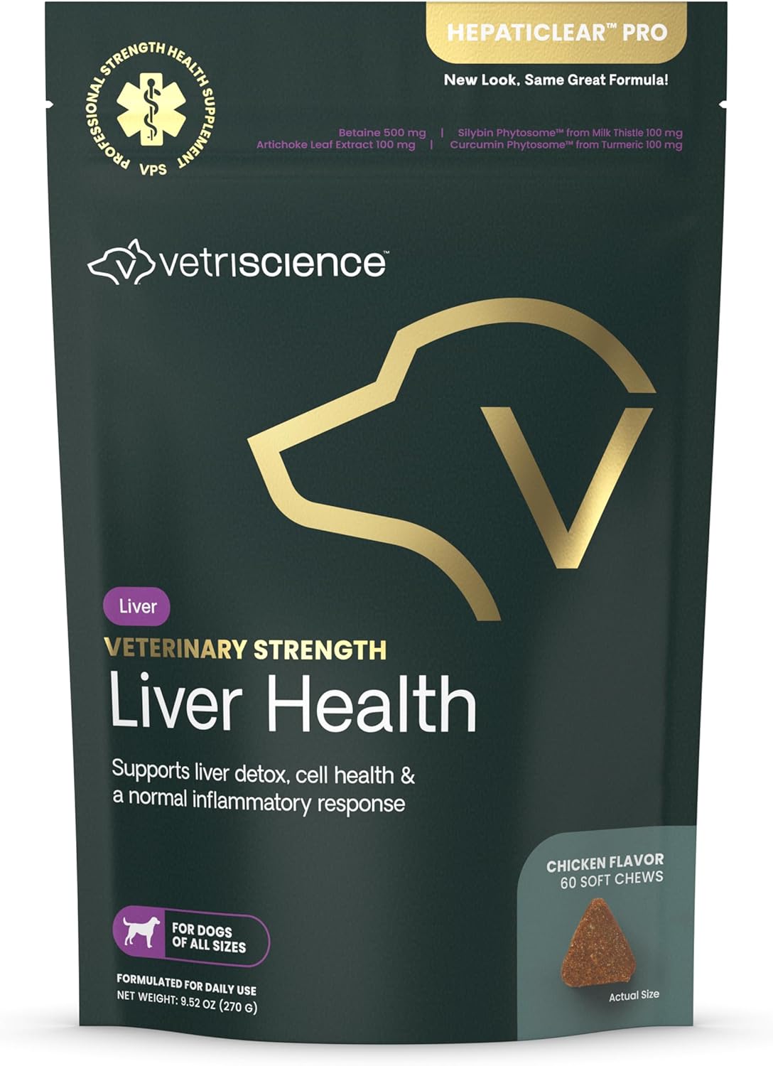 VetriScience Veterinary Strength Liver Health Chews - Canine Liver Care Supplement for Detox Support - Dog Supplement - Supports Immune System - No Fasting Required - 60 Count VetriScience Veterinary Strength Liver Health Chews - Canine Liver Care Supplement for Detox Support - Dog Supplement - Supports Immune System - No Fasting Required - 60 Count