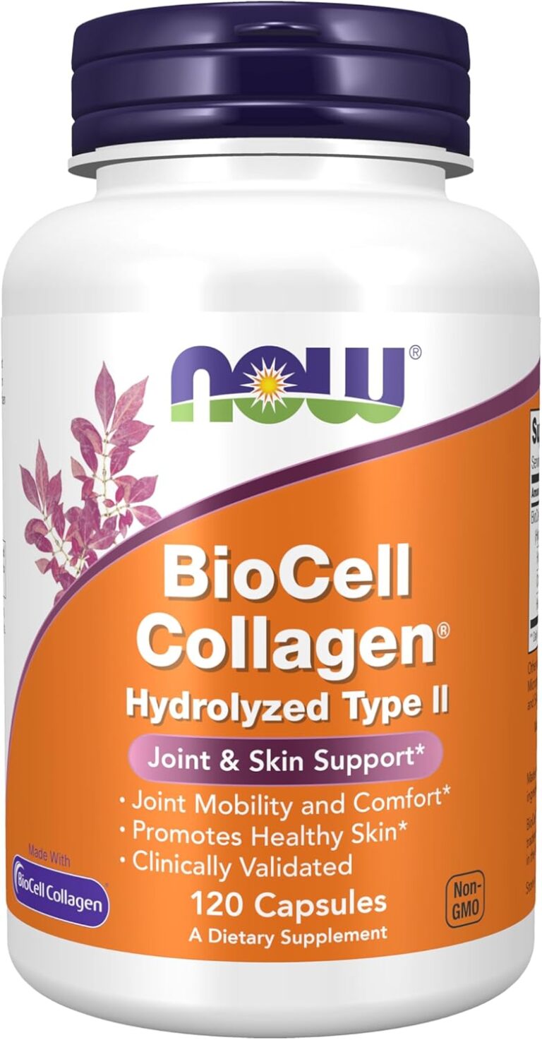 NOW Foods Supplements, BioCell Collagen Hydrolyzed Type II, Clinically Validated, 120 Veg Capsules