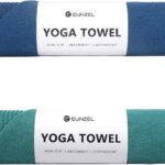 Eunzel 2 Pack Hot Yoga Towel with Grip Dot, Non Slip Yoga Mat Towe Sweat Absorbent Towel for Hot Yoga,Bikram, Pilates and Fitness 72" x 24", Dark Cyan/Steel Blue