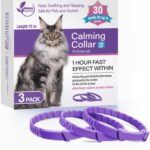 3 Pack Calming Collar Efficient Relieve Reduce Anxiety Stress Pheromones Calm Relaxing Comfortable Breakaway Collars Adjustable for Small, Medium Large Cat, Kittens