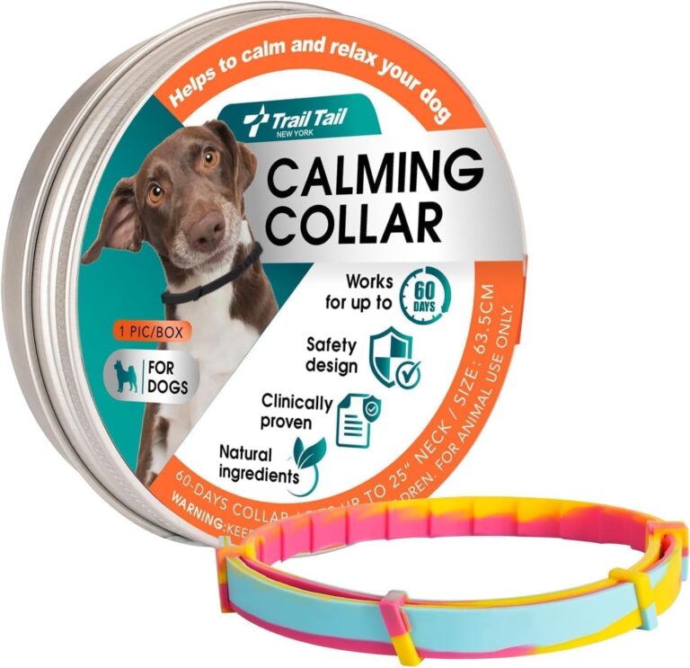 Calming Collar for Dogs Rainbow Dog Calm Collars Pheromone Relief Anxiety Stress Separation,Aluminum Box Gift Packaging 1 Pack,Fast-Acting 60 Days Relief,Choke Free Design Rainbow (1 Trial Necklace)
